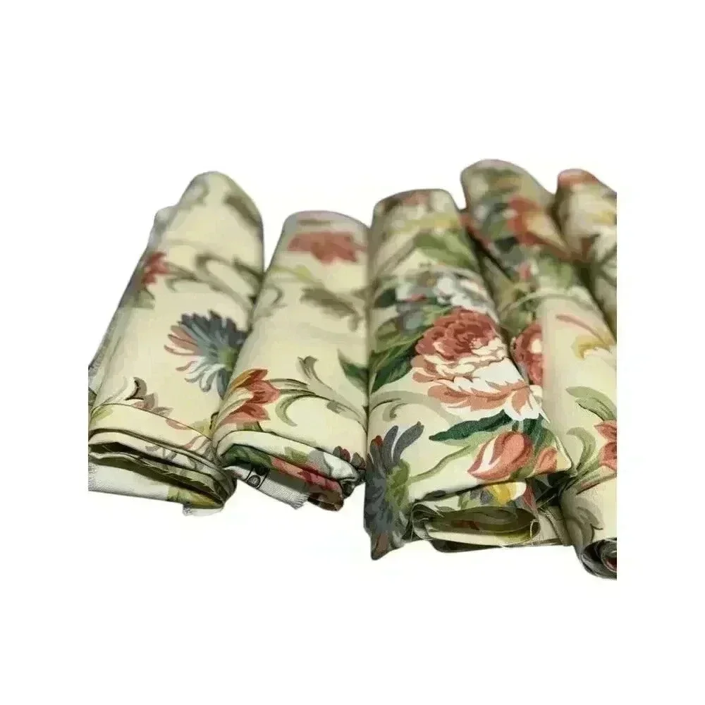 Fabric - 4 rolls of vintage floral 1 roll of dark denim 1 roll tropical floral